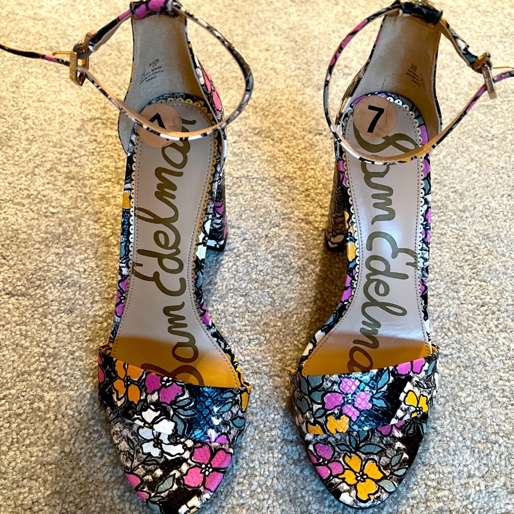 Sam Edelman multicolored open toe heels 7